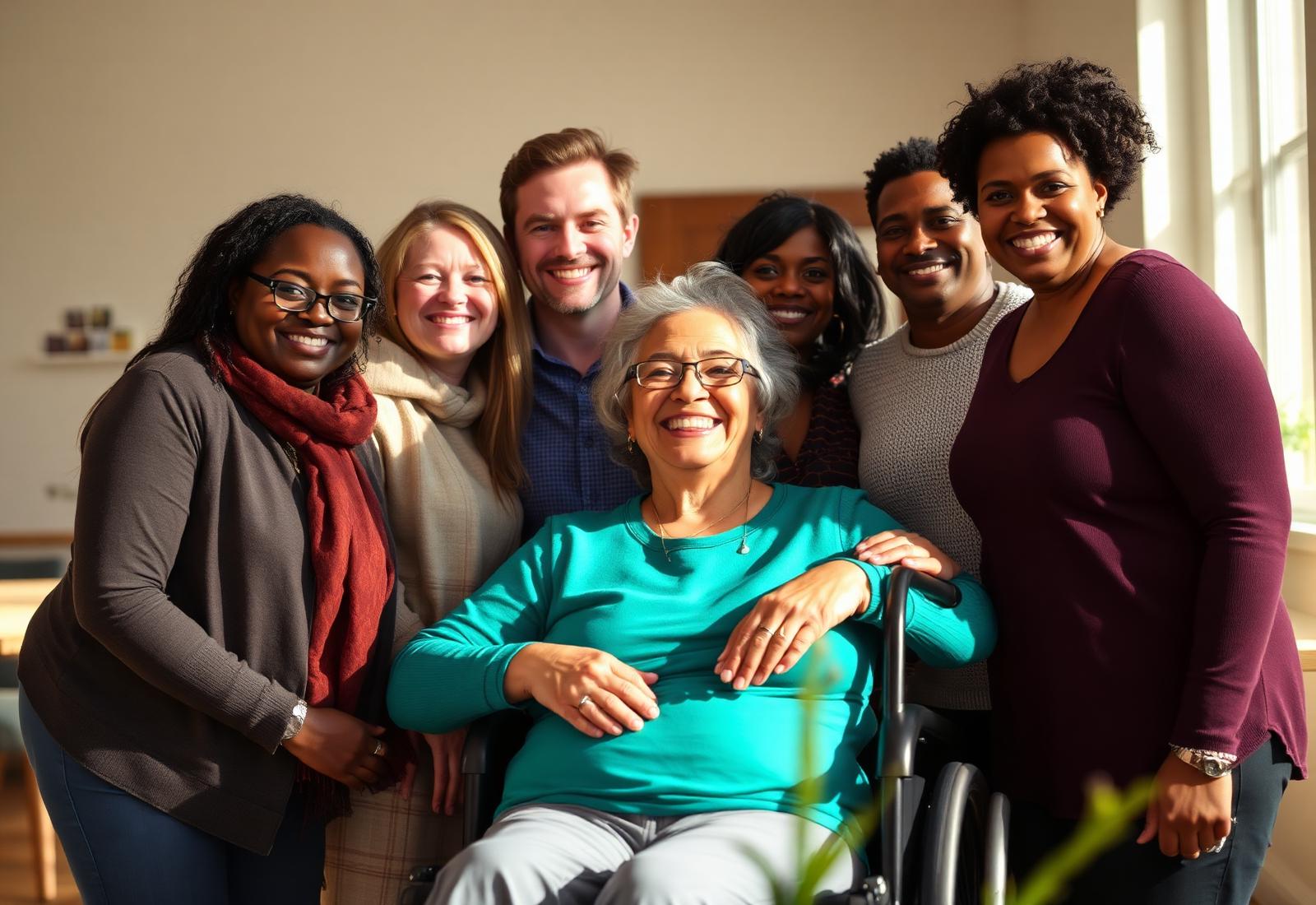 A group of community members supporting one another